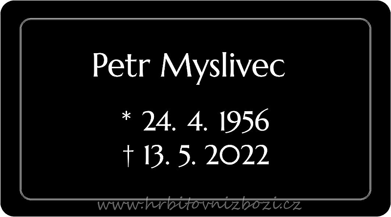Rytá cedulka černá bílé písmo 1.