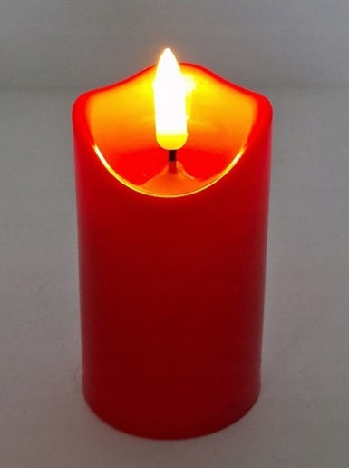 Led svíčka červená efekt plamínku