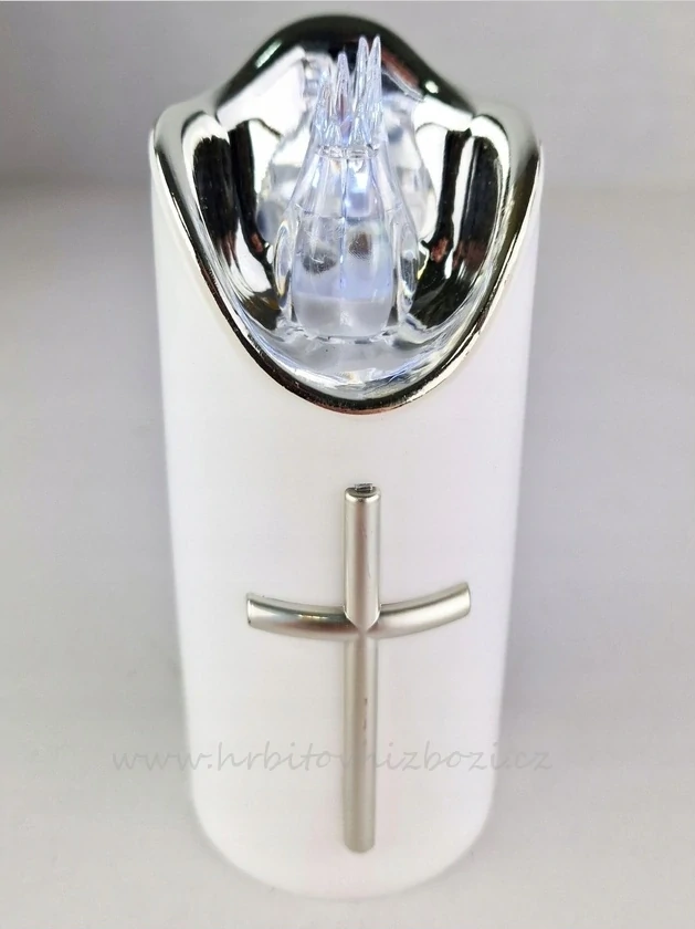 Led svíčka 15 cm velká 17483 s křížkem- lze odebrat