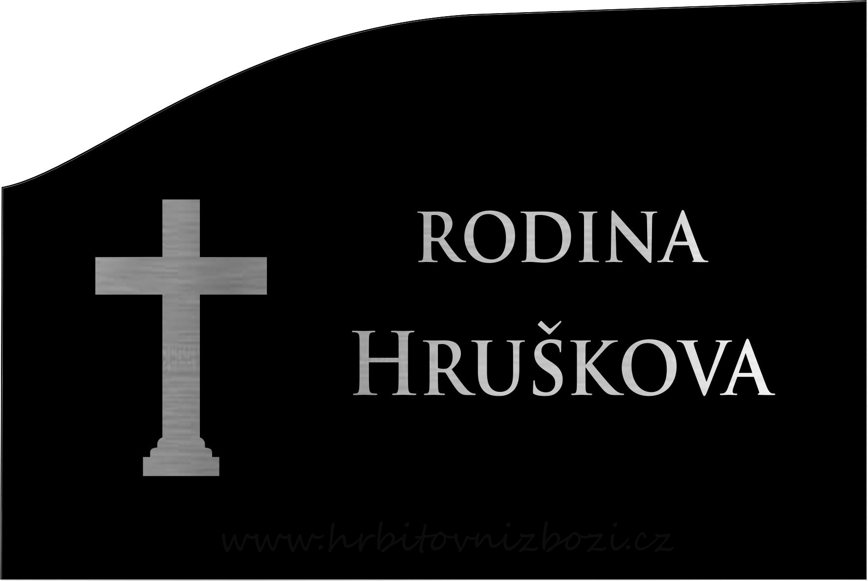 Náhrobní deska rodina písmo stříbrné 15 x 10 cm