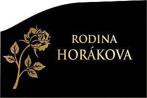 Náhrobní deska 15 x 10 cm rodina s růží písmo zlaté