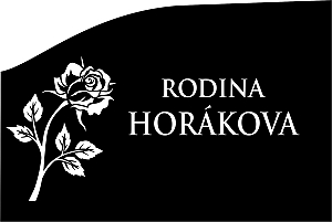 Náhrobní deska 15 x 10 cm rodina s růží písmo bílé