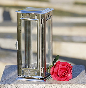 Hřbitovní lampa klasická čirá skla