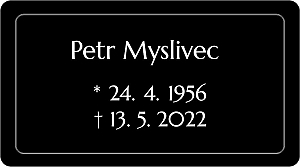 Rytá cedulka černá bílé písmo 1.
