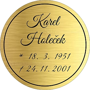Cedulka kulatá rytá na úřední urnu