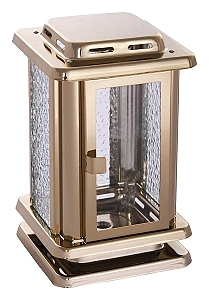 Hřbitovní lampa malá zlatá vysoká 16,5 cm