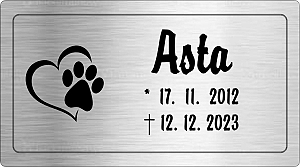 Rytá cedulka Asta stříbrná
