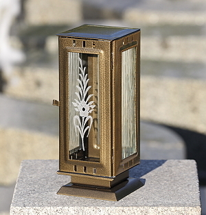 Hřbitovní lampa starozlatá velká