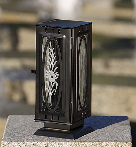 Hřbitovní lampa velká s oválem černá