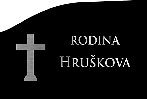 Náhrobní deska rodina písmo stříbrné 15 x 10 cm