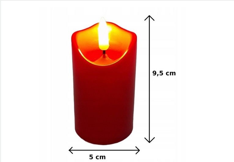 Led svíčka červená efekt plamínku
