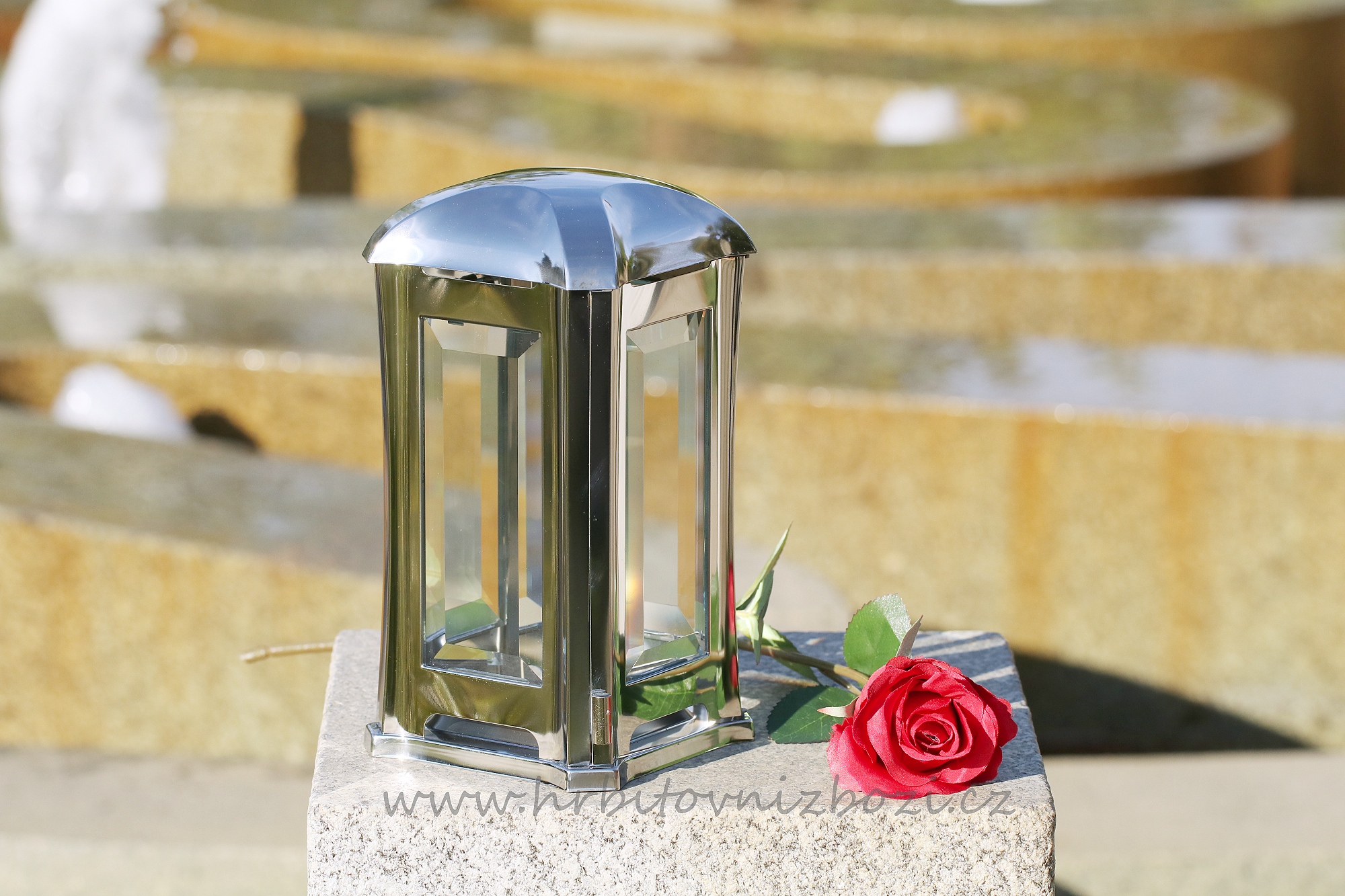 Hřbitovní lampa leštěný nerez 01m