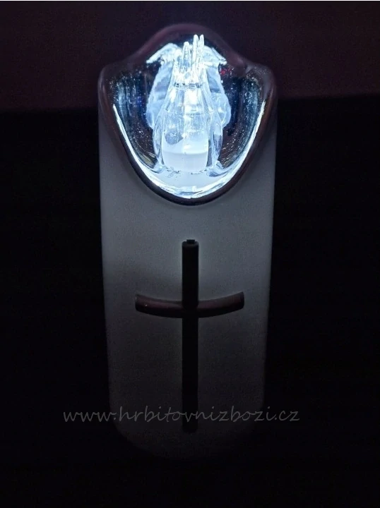 Led svíčka 15 cm velká 17483 s křížkem- lze odebrat