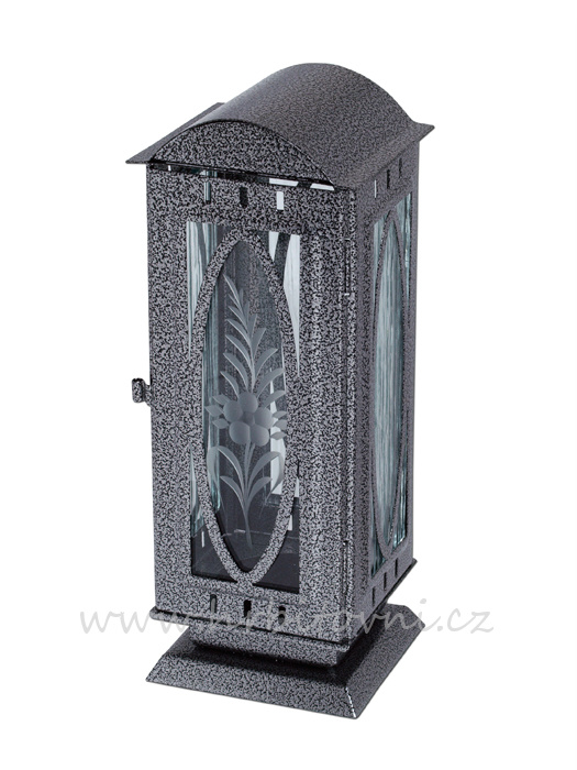 Hřbitovní lampa velká oblá střecha s oválem