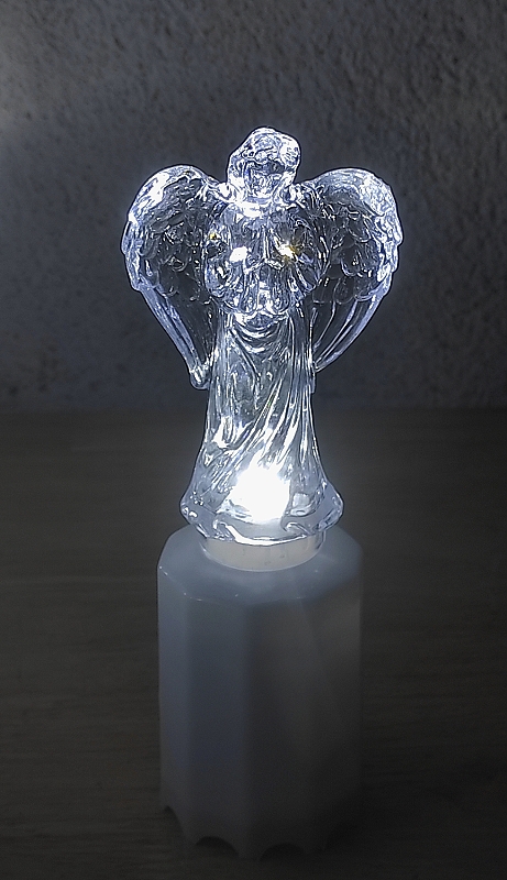 Lampička hřbitovní ANDĚL LED bílé světlo