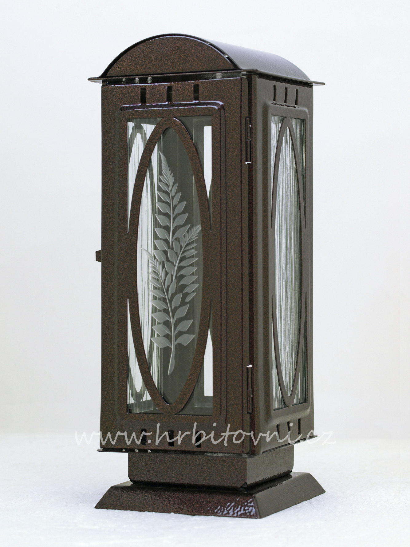 Hřbitovní lampa oblá střecha s oválem menší