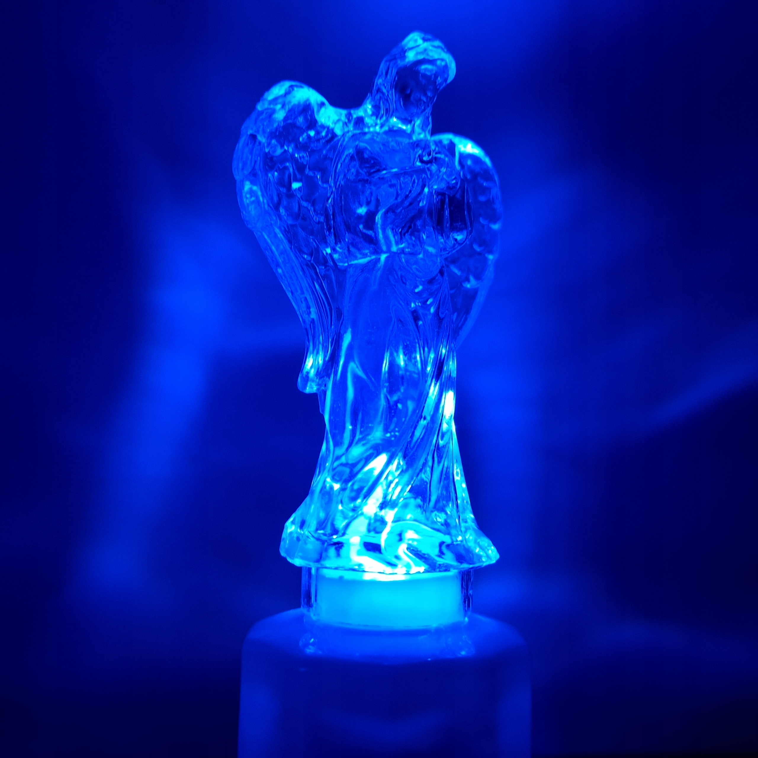 Lampička hřbitovní ANDĚL LED modrý