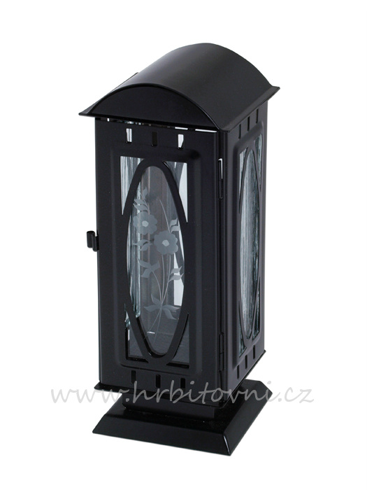 Hřbitovní lampa velká oblá střecha s oválem
