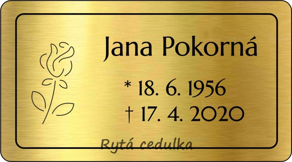 Urna hliníková bílá s rytou růží