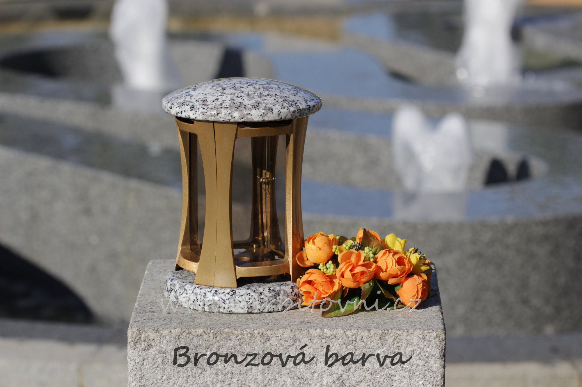 Hřbitovní lampa kámen kov